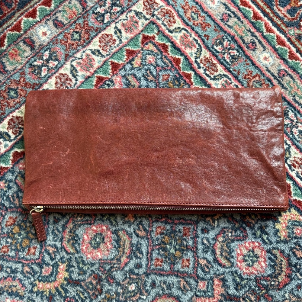 Brown/Burgundy Sundance Leather Clutch